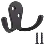 Amazon Basics AB4900-FB-5 Curved Robe Hook, Matt Black