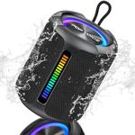 PoP voice Portable Wireless Bluetooth Speaker,50W Peak Stereo Sound Shower Speaker,IPX7 Waterproof Speaker with Deep Bass,RGB Light,Preset EQ,TWS,for Home/Camping/Gifts, BT5.3 Speaker,Up to 24H