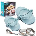 MUMSUNG Dumpling Maker,Empanadas Press Mold Maker Set with Dough Cutter, Dumpling Mold Set and Cutter for Pierogi, Pastelitos, Calzone, Turnovers, Chinese Dumpling, 2 Sizes (5 Pack) (Blue)