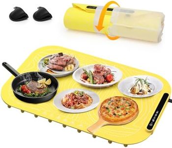 Electric Warming Tray for Food, Full Surface Heating Food Warming Mat, Rollable & Portable Food Warmer, Food Warmers for Parties Buffet, Warming Trays for Buffets Party, Kitchen Gadgets, Yellow