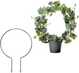 1PC Garden Trellis for Climbing Plants, Iron Circle Plant Vine Stem Support, Rust Proof Potted Plants Climbing Holder Rack for Ivy, Bindweed, Tomato, 35 x 23 cm