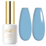 Imtiti Baby Blue Gel Nail Polish, 15ml Blue Color Gel Polish UV/LED Soak Off Nail Art Manicure Salon DIY at Home for Summer 1 Pcs