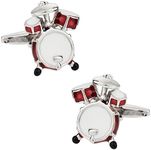 Cuff-Daddy Drum Kit Cufflinks for Men for Music Jazz Drum Fans with Presentation Box