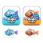 Robo Alive Robo Fish Robotic Swimming Fish (Teal + Orange) by ZURU Water Activated, Changes Color, Comes with Batteries, Amazon Exclusive (2 Pack) Series 3