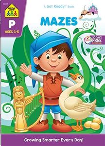 School Zone - Mazes Workbook - 64 Pages, Ages 3 to 5, Preschool, Kindergarten, Maze Puzzles, Wide Paths, Colorful Pictures, Problem-Solving, and More (School Zone Get Ready!™ Book Series)