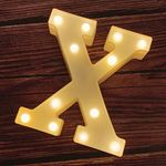 MUMUXI 5W LED Marquee Letter Lights, Warm White, X Shape