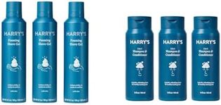 Harry's Shave Gel with an Aloe Enriched Formula - 3 pack (6.7oz) &Harry's Men's 2 in 1 Shampoo and Conditioner for All Hair Types | Gentle & Refreshing | 14 Fl Oz, 3 Count