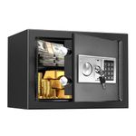 CDC DIGI 21L Safe and Lock Box, Money Cash Deposit Box, Safety Box with Digital Keypad with 2 Keys,Wall or Cabinet Anchoring Design for Home Office Jewelry Medicines