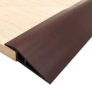 GELINTONG Rubber Threshold Ramp,Self Adhesive Floor Transition Strip,Carpet Laminate Vinyl Flooring Tile Edging Trim,Threshold Reducer,Door Bars,Carpet Edge Strips (Coffee, 1Meter × 1cm)