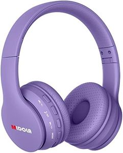 MIDOLA Kids Headphones Bluetooth 5.3 Wireless 60H Play Time Volume Limit 85/110dB Over Ear Foldable Protection Headset/Wired AUX Cord Mic for Boy Girl Travel School Phone Pad Tablet Light Purple