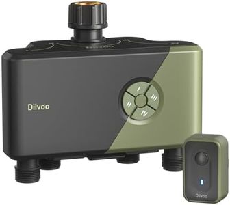 Diivoo Smart Garden Watering System, WiFi Timer with 4 Outlets Compatible with Alexa, 24 Custom Irrigation Plans, Rain Delay Function, and Dual Watering Modes for Lawns & Yards