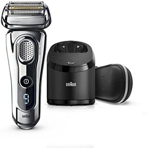 Braun Series 9 Men's Electric Foil Shaver with Clean and Renew Charger Rechargeable/Cordless Razor and Premium Travel Case