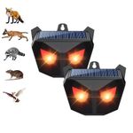 Fox Repellent,Set of 2, Outdoor Cat Repellent, wolf Deterrents,USB & Solar Powered, Waterproof Outdoor Animal Repeller Motion Sensor, for Squirrels Cats Dogs Rats