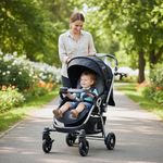 R for Rabbit Chocolate Ride Stylish Baby Stroller and Pram for Baby, Kids, Infants, Newborn, Boys & Girls of 6 Months to 3 Years (Black)