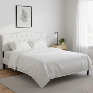 Cassandra Headboards for Queen Size Bed, Upholstered Button Tufted Bed Headboard, 12 Adjustable Positions Queen Headboard Only, Wall Mounted Headboard, Bed Backboard Linen Fabric Head Board - White