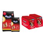 Drools Chicken and Egg Puppy Dog Food, 3 kg with Free 1.2 kg & Adult Wet Dog Food, Real Chicken and Chicken Liver Chunks in Gravy, 24 Pouches (24 x 150g)