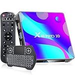 Android TV Box, Android TV Box 11.0, 4GB RAM 32GB ROM RK3318 Quad-Core Support Cast Screen 2.4G/5G WiFi BT 4.0 3D 4K USB 3.0 Smart TV Box with Mini Wireless Keyboard Backlit