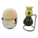 G.B.S 100% Pure Badger Bristle Blue Shaving Brush Use with any Soap Cream All Razors, Mugs, Ultimate Experience, 21 MM Knot 100 mm 4" Tall Effortless Glide, Long Lasting