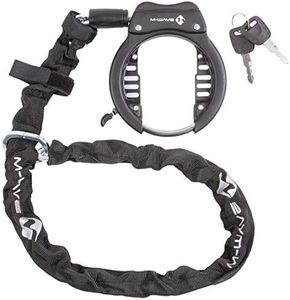 M-Wave Ringchain XL Candado de Marco con Cadena, Unisex-Adultos, Negro