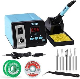 75W Soldering Station, LAKIX Digital Soldering Iron Kit with Precise Heat Control (122℉ to 896℉), °C/ºF Conversion, Auto Sleep & Calibration Support for Home Appliance and DIY Repairs