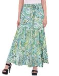 COTTON BREEZE Women Maxi Skirt (FP360_Gold_Free Size)