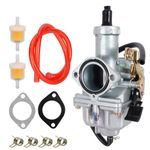 PZ30 Carburetor for 125cc 150cc 200cc 250cc 300cc ATV Dirt Bike Go Kart, 30mm Cable Choke Carb with Fuel Filter and Red Fuel Line and Gasket