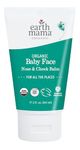 Earth Mama Organic Baby Face Nose & Cheek Balm For Dry Skin, 2-Fluid Ounce