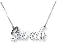 ASTEROiD Personalised Name Necklace, Sterling Silver Necklace for Women, Girls, Mum, Sister - Unique Customised Gift in Gold, Silver, Rose Colour Plating for Christmas, Halloween