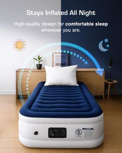 Active Era Single Inflatable Mattress – Air Bed with Built-In Pump