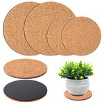 Augshy Cork Plant Coasters, 4 Pieces Cork Plant Mats for Indoor Plants and Garden Pots, Plant Saucer for Indoors (4 Inches, 6 Inches)