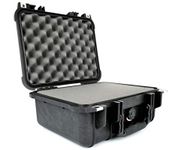 PELI 1400 Protective Case for Camera, Lenses, Drones and Sensitive Electronic Equipment, IP67 Watertight and Dustproof, 19L Capacity, Made in Germany, With Customisable Foam Insert, Black