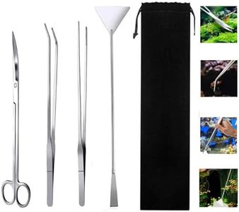 Aquarium Aquascape Tools Kits-4 in 1,Long Stainless Steel Aquatic Tools Kit, Aquarium Starter Kit&Clean Fish Tank Aquascape Tools Sets for Fish and Aquatic Plants Trim Aquascaping Cleaning