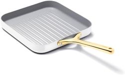 Caraway Square Grill Pan - 11” Grill Pan - Non-Stick Ceramic Coated - Non Toxic, PTFE & PFOA Free - Oven Safe & Compatible with All Stovetops - White