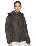 Cazibe Women's Nylon Standard Length Jacket, Charcoal, L