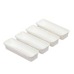 Cutting EDGE Plastic Setof 4 (White) Interlocking Drawer Organizer for Cosmetics & Desk Storage Set, Divider or Separator Tray for Household, Kitchen & Office