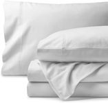 Bare Home Organic Cotton Flannel Sheet Set - Split King Size - 100% Cotton - Double Brushed for Extra Softness & Comfort - Warm, Cozy, and Durable - Breathable - Bed Sheets (Split King, White)