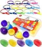 UpBrands 15 Zipper Bracelets in Easter Eggs - Vibrant Pre-filled Easter Eggs with Toys inside for Boys & Girls - Perfect Easter Basket Stuffers, Egg Hunt Prizes, and Birthday Party Favors for Kids