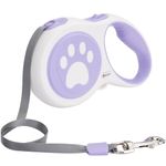 Retractable Dog Leash | 5M Heavy Duty Dog Leash for Small & Medium Size Dogs Upto 20 Kg| Strong Nylon Tape, Anti-Slip Handle, 360° Tangle-Free, One-Click Brake & Pause | (Upto 20 kg Dog, Purple)
