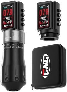 CNC Wireless Tattoo Machine with 3600mAh Dual Batteries Adjustable 7 Strokes 2.4-4.2mm Rotary Pen LED Display Brushless Motor Tattoo Gun for Tattoo Artists Supply Black CNC-M2-E400-1
