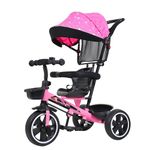 Luusa® Hyper PRO Canopy Plug N Play Tricycle/Baby Tricycle with Parental Control for Age Group 2+ Years Boys/Girls/Carrying Capacity Upto 30-KGS Proudly Made in India (Pink)