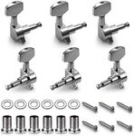 TIMESETL 6 Pieces Guitar Machine Heads Knobs Guitar String Tuning Pegs Machine Head Tuners for Electric or Acoustic Guitar (3 Left + 3 Right)