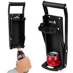 DIVCHI Can Crushers 2-in-1 Heavy Duty – Wall Mounted 16oz/500ml Beer & Soda Can Crusher with Built-in Bottle Opener, Bend-Resistant Steel, Non-Slip Grip Handle, Easy Install – Black