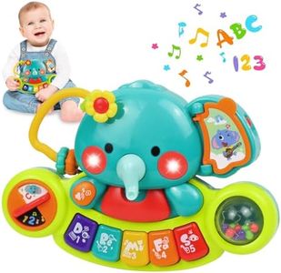 YOLOMOON Baby Toys 6-12 Months, Baby Toys 3 6 12 18 Months, Elephant Toy Piano Keyboard Musical Toys, Kids Musical Instruments Baby Toys for 1 Year Old, Newborn Baby Boy Girl Gifts Toddlers Infants