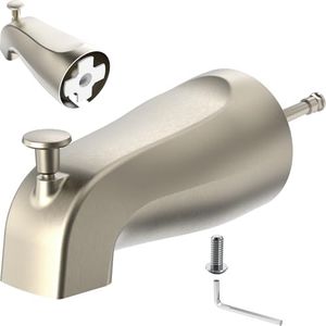 Gold Hao The Bathroom Tub Spout with Diverter 5 Inches - Slip-On Bath Tub Spout 5/8" Slip Fit Connection (Brushed Nickel)