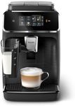 Philips 2300 Series Fully Automatic Espresso Machine - 4 Beverages, Colour touch screen display, LatteGo milk system, SilentBrew, 100% Ceramic Grinder, AquaClean Filter. Matte Black (EP2330/10)