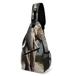 LFDSYEOQ Sling Printed Chest Bag 3D Elephant Durable Multi-use Lightweight Gym Daypack For Travel Cycling Hiking Daypack.