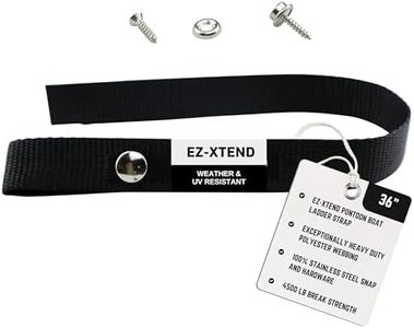 EZ-Xtend Pontoon Boat Accessories - Ladder Strap, Stainless Steel Snap and Stainless Steel Screw Stud Included - Extra Heavy Duty UV Resistant w/ 4500 lb. Breaking Strength - 1 Piece (36"x1")