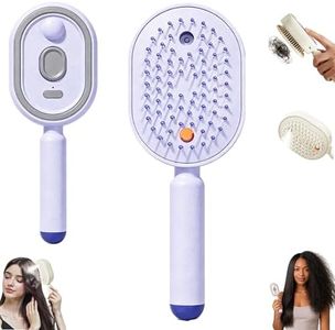 Electric Spray Air Cushion Massage Comb, Electric Spray Massage Comb, Rechargeable & Detangling, Electric Steam Brushs for Hair, Rechargeable Steam Hair Straightener (Purple-1PC)