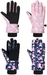 Honoson 2 Pairs Kids Snow Gloves Wi
