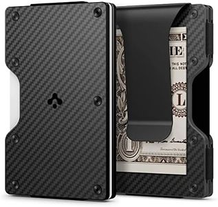 Spigen RFID Blocking Metal Wallet S Slim Minimalist Credit Card Holder for Men and Women with Money Clip - Carbon